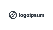 A black background with a minimalist white logo composed of a circle with a wavy line inside and the text "logoipsum" next to it.